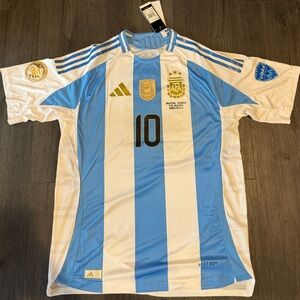 Lionel Messi #10 2021 Argentina Copa America Champions Jersey